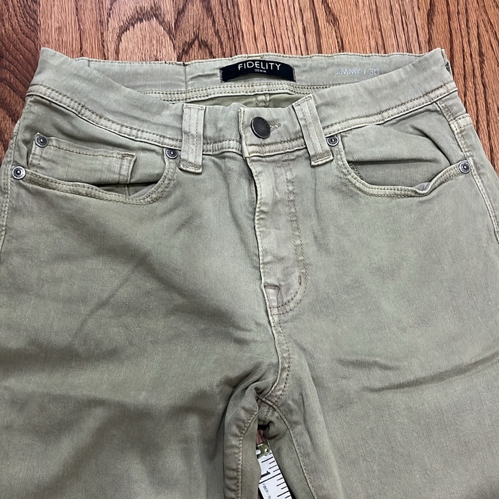Fidelity “jimmy” Denim Soft Green Straight Leg Jeans - Picture 3 of 10